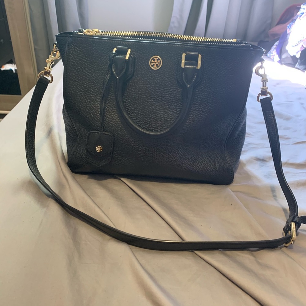 Black leather Tory Burch bag
